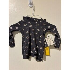 NWT Modern Moments Black Horseshoe 2-Piece Pajama Set - 12M